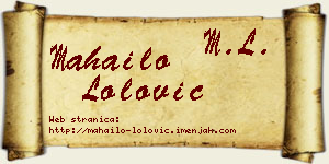 Mahailo Lolović vizit kartica